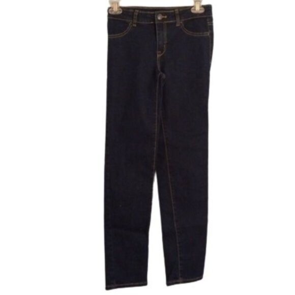 Cat & Jack Girls Straight Super Stretch Jeans Size 14 Slim Dark Denim Adjustable - Picture 1 of 11